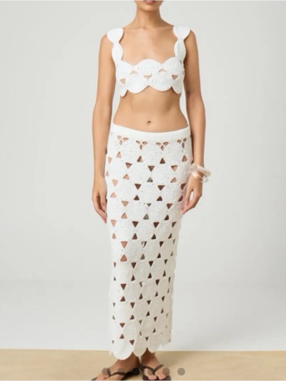 Glassons Cream Crochet Midi Skirt set!